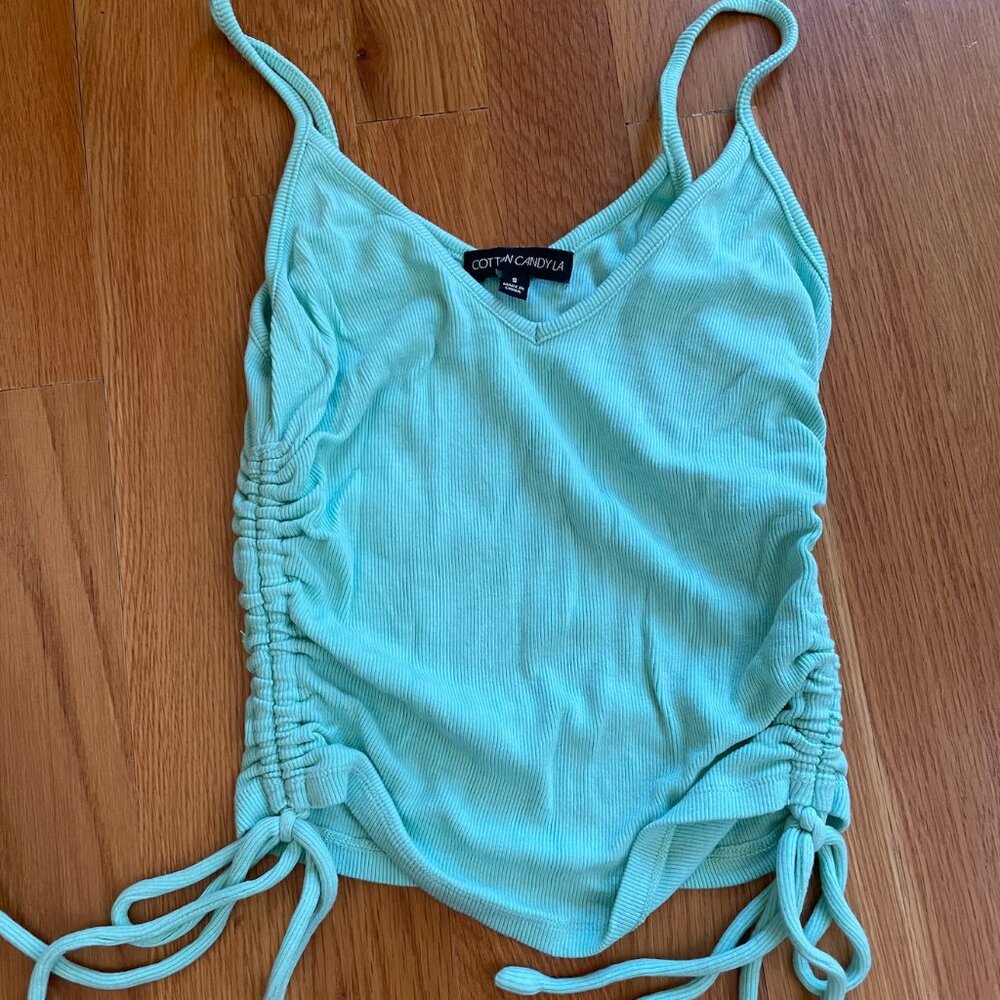 Cotton Candy LA Mint Green Ruched Cami Top – Size S